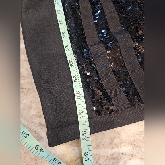 "Fashion Nova Black Sequin Long Sleeve Bodycon Mini Dress Size M" - Picture 8 of 9